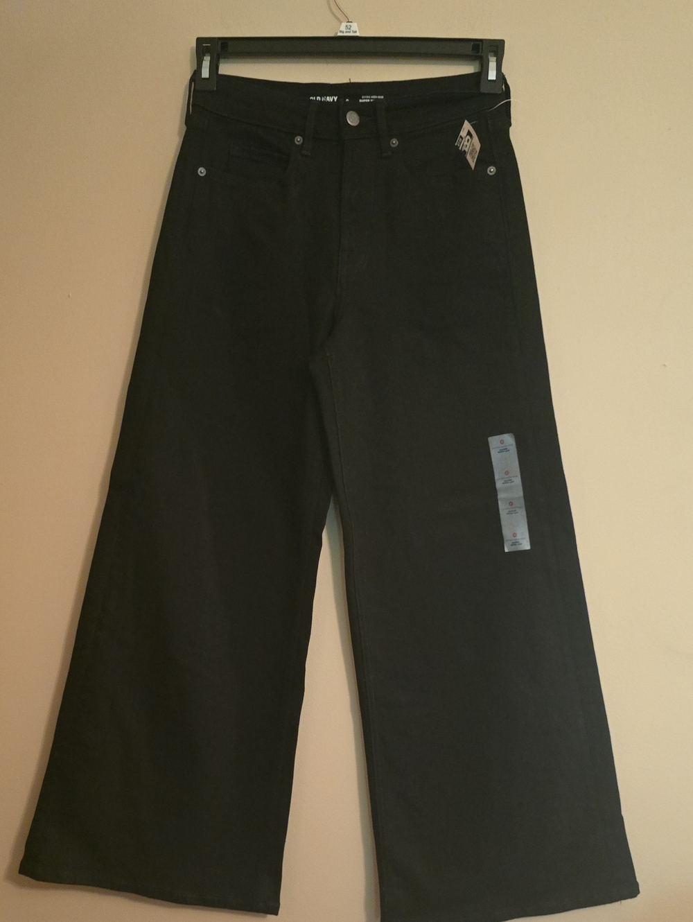 New Old Navy Women's Size 0 Black Extra High Rise Super‎ Wide-Leg Jeans